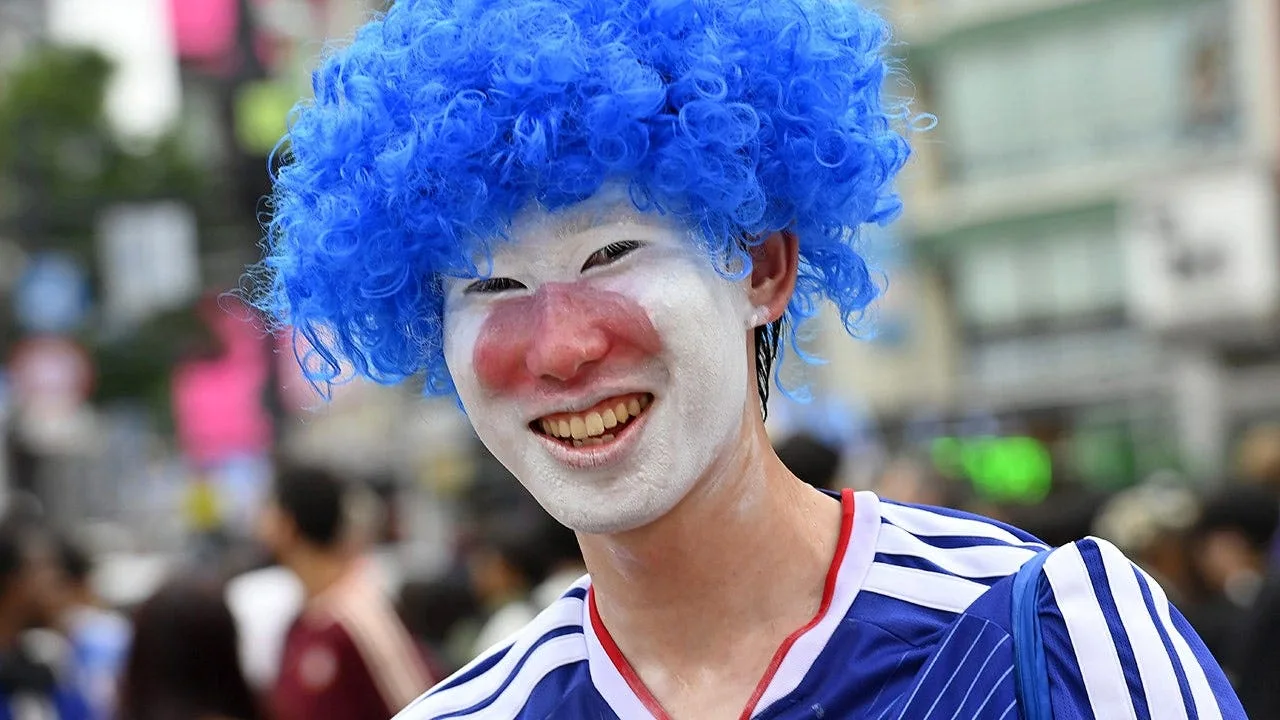 Blue-Haired Japan Fan's Rollercoaster Emotions Go Viral at World Cup Match